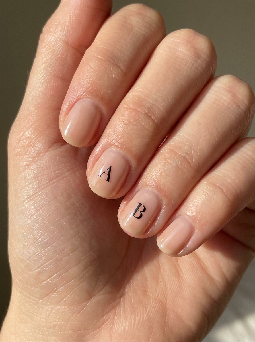 Zwei Initialen als Couple Nails als Nägel mit Buchstaben Inspiration 2026
